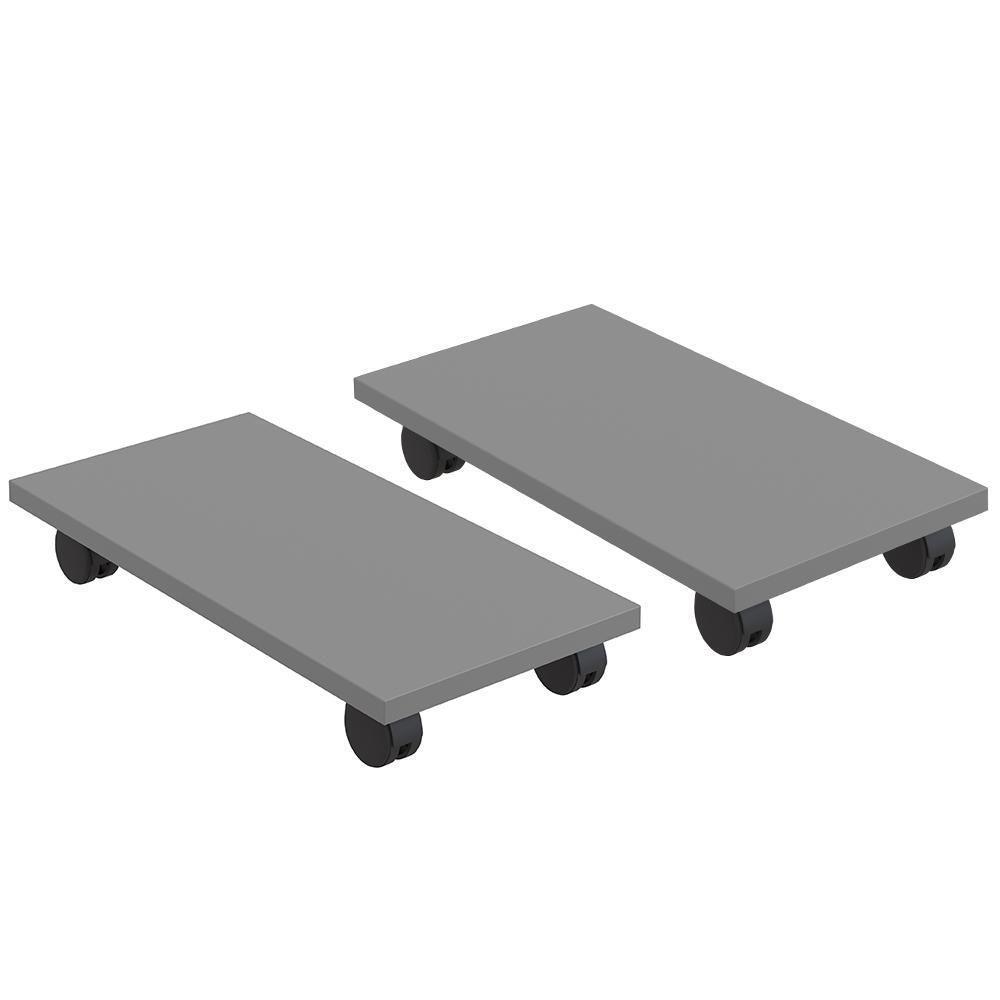 Kit 02 Suportes Para Cpu Com Rodízios Cyber L03 Cinza - 1