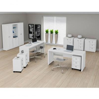 Conjunto Escritorio Completo 11 Peças Cj8 Branco Branco