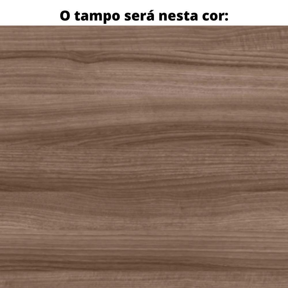 Mesa De Reunião Com Caixa De Tomada Retangular 260 X 120 Cm Pé Tubular Pe25 Em Mdp Walnut Base Preto - 2