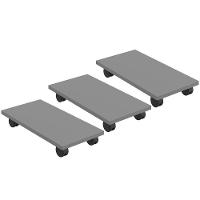 Kit 03 Suportes Para Cpu Com Rodízios Cyber L03 Cinza - 1