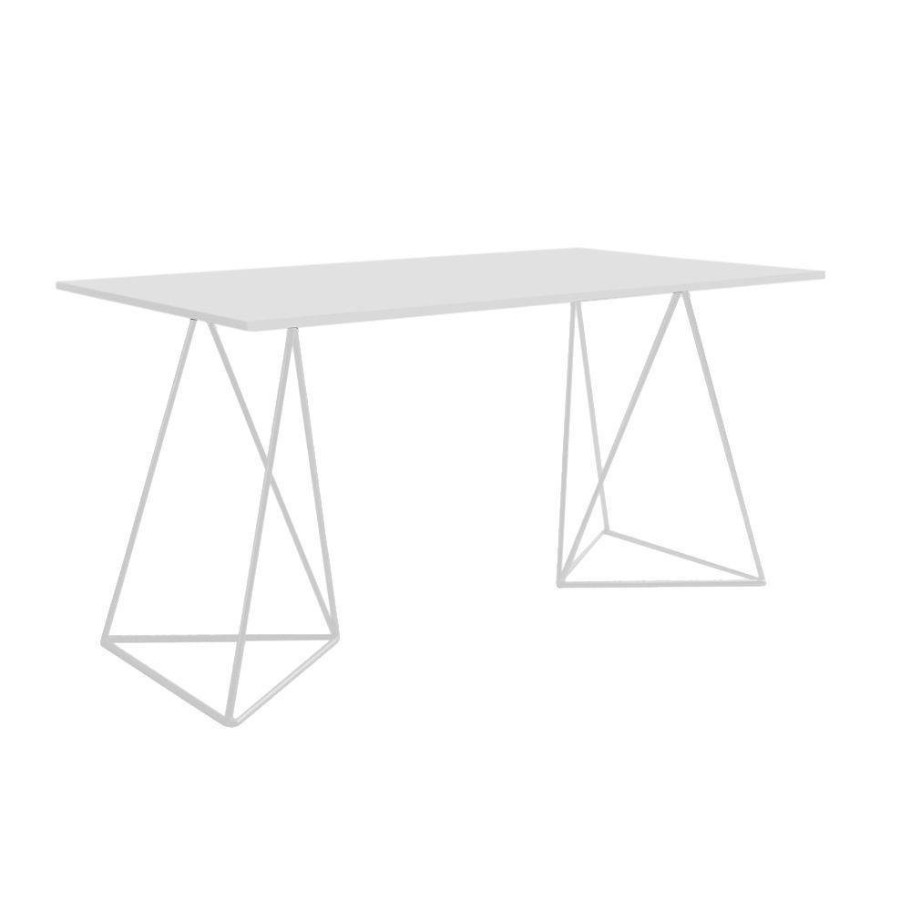 Escrivinha Mesa Bela Vista Branco E Tampo Branco - Cor: Branco - 1