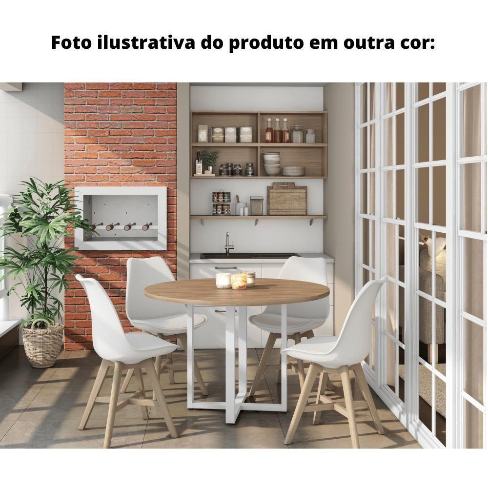 Mesa De Reunião Redonda 110 X 110 Cm Pé Tubular Pe25 Em Mdp Preta Com Base Preta - 2