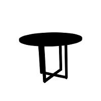 Mesa De Reunião Redonda 110 X 110 Cm Pé Tubular Pe25 Em Mdp Preta Com Base Preta - 1