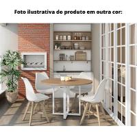 Mesa De Reunião Redonda 110 X 110 Cm Pé Tubular Pe25 Em Mdp Preta Com Base Preta - 2