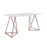 Escrivinha Mesa Bela Vista Cobre E Tampo Branco - Cor: Branco - 1