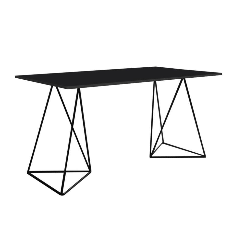 Escrivinha Mesa Bela Vista Preto E Tampo Preto - Cor: Preto - 1