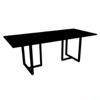 Mesa De Reunião Com Caixa De Tomada Retangular 260 X 120 Cm Pé Tubular Pe25 Mdp Preta Base Preta - 1