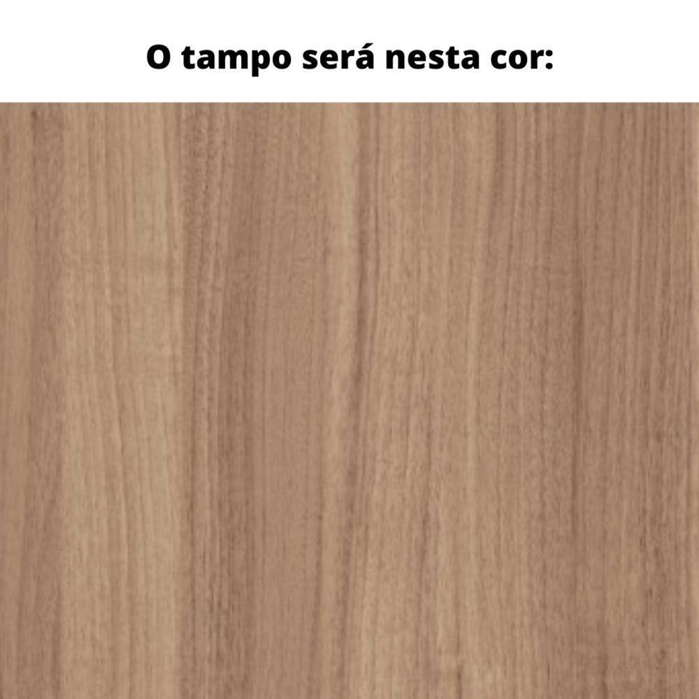 Mesa De Reunião Com Caixa De Tomada 260 X 120 Cm Pé Tubular Pe25 Mdp Noce Naturalle Branco - 2