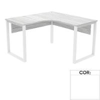 Mesa De Escritório Em L Pé Tubular Pe25 Em Mdp 135 X 135 X 60 Cm Branca Com Base Branca - 1