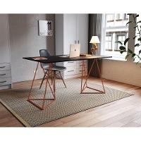 Escrivinha Mesa Bela Vista Cobre E Tampo Preto - Cor: Preto