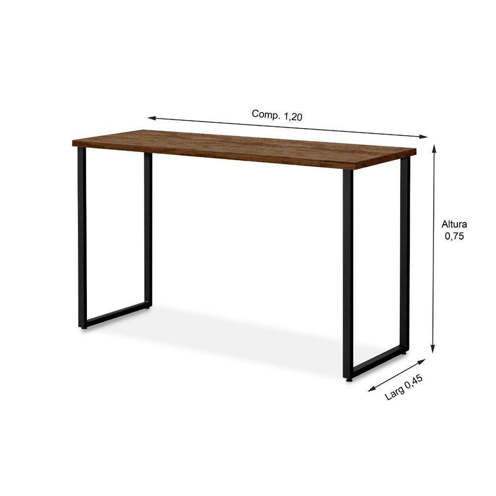 Escrivaninha Office 1,20 Klm Móveis Amadeirado Com Preto - 2