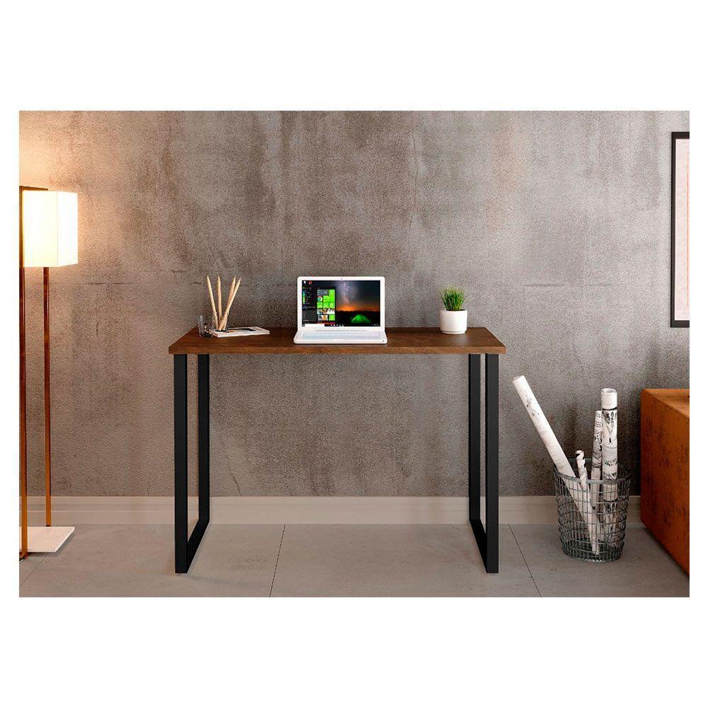 Escrivaninha Office 1,20 Klm Móveis Amadeirado Com Preto - 3