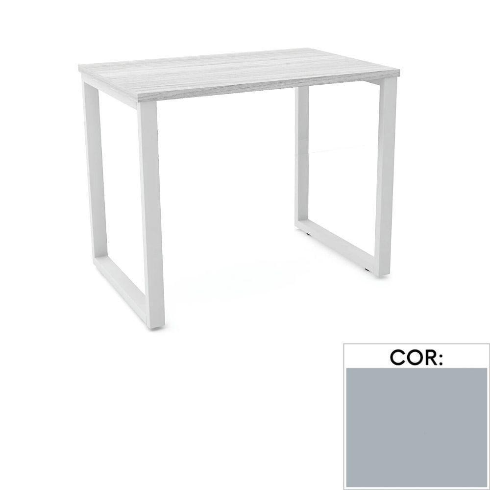 Mesa De Escritório Pé Tubular Pe25 Em Mdp 90 X 45 Cm Cinza Com Base Cinza - 1