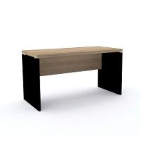 Mesa De Escritório Pé Painel Pe40 Em Mdp 90 X 60 Cm Noce Naturalle Base Preta - 1