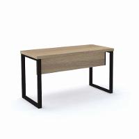 Mesa De Escritório Pé Tubular Pe40 Em Mdp 150 X 60 Cm Noce Naturalle Base Preta - 1