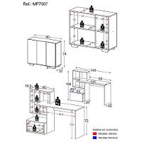 Conjunto Escritório Escrivaninha E Balcão 3 Portas Multimóveis Mp7007 Rustic/branco Rustic/branco - 3