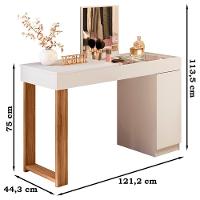 Escrivaninha Penteadeira Marih 121 Cm Branco Cinamomo Mell Mbl Branco Cinamomo Mell - 6