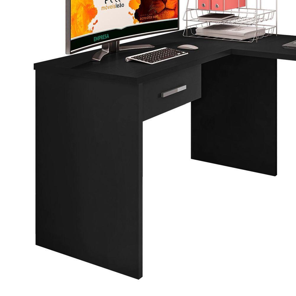 Mesa Escrivaninha Parati L01 Com Extensor E 1 Gaveta - Doce Sonho Móveis Preto - 3