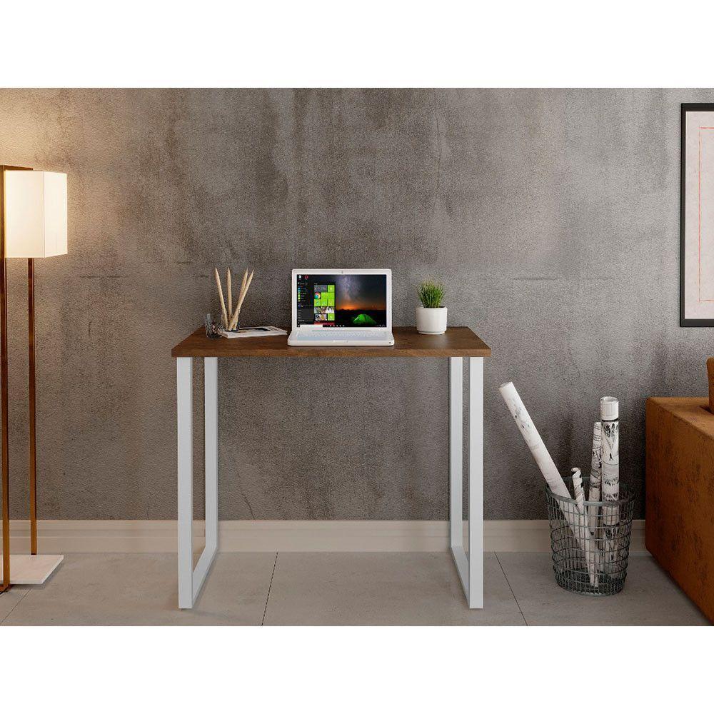 Escrivaninha Office 0,90 Klm Móveis Amadeirado Com Branco - 3