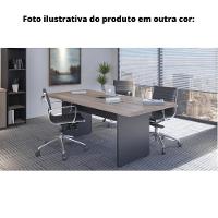 Mesa De Reunião Retangular 200 X 90 Cm Pé Painel Pe40 Em Mdp Walnut Base Preta - 3