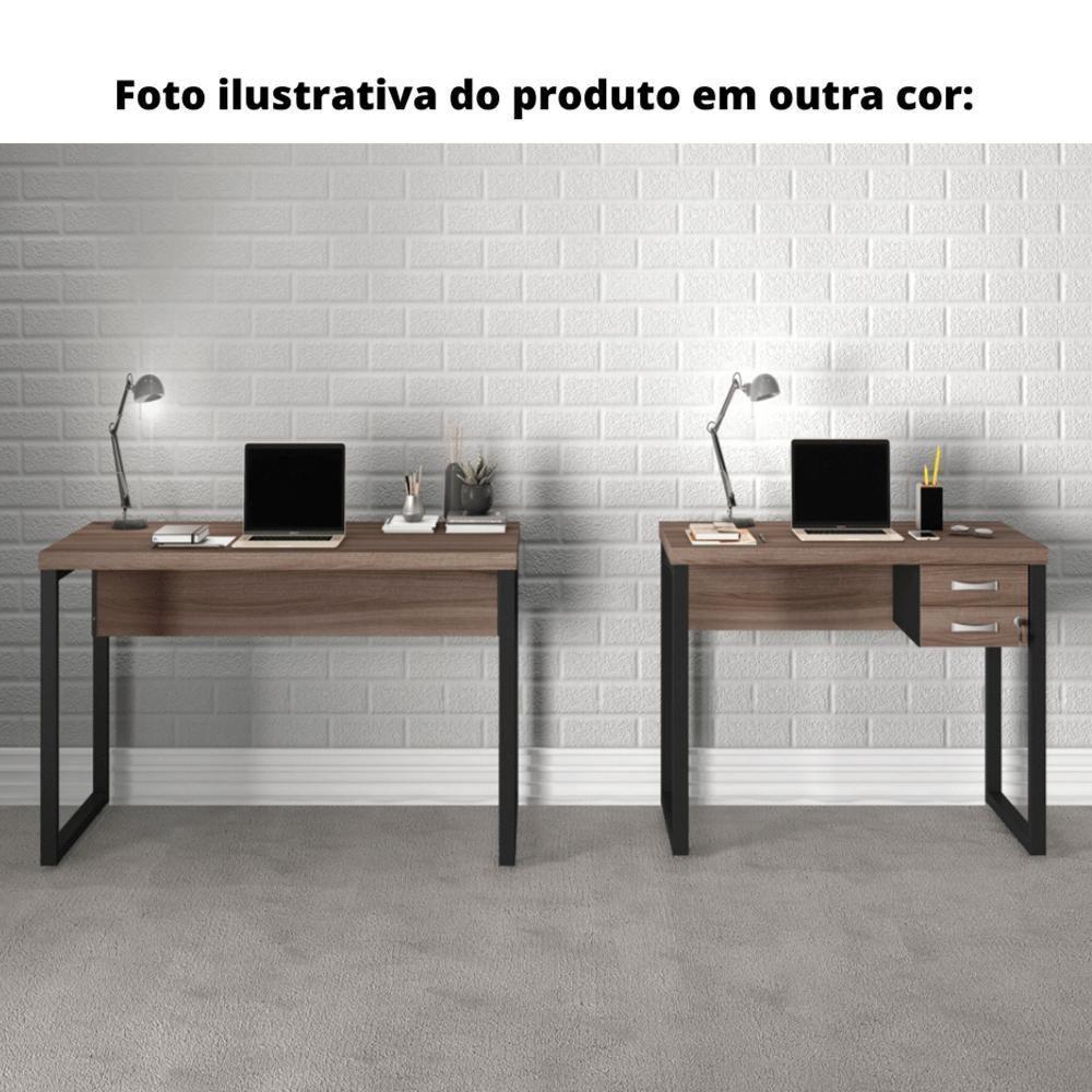 Mesa De Escritório Pé Tubular Pe25 Em Mdp 150 X 70 Cm Preta Com Base Preta - 2