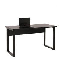 Mesa De Escritório Pé Tubular Pe25 Em Mdp 150 X 70 Cm Preta Com Base Preta - 1