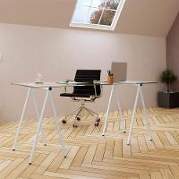 Mesa De Escritório Escrivaninha Cavalete Itaim Branco Asturias - 2