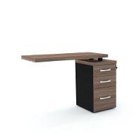 Mesa De Escritório Complemento 104 X 45 Cm Pé Gaveteiro 3 Gavetas Pe40 Em Mdp Walnut - 1