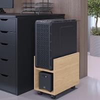 Kit 02 Suportes Para Cpu E Nobreak Com Rodízios Guide L03 Amadeirado - 7