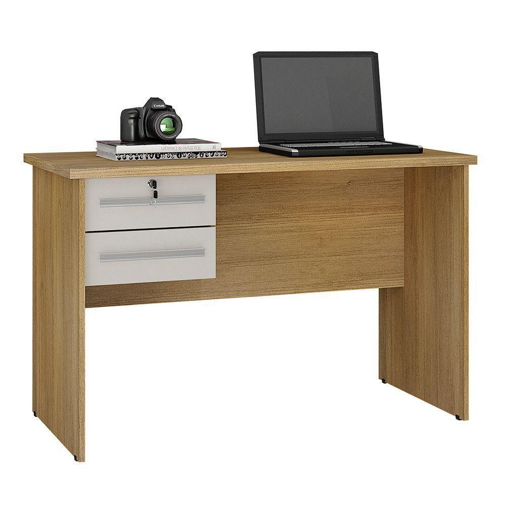 Mesa Para Computador 2 Gavetas Byte Valdemóveis Off White/cinamomo - 3