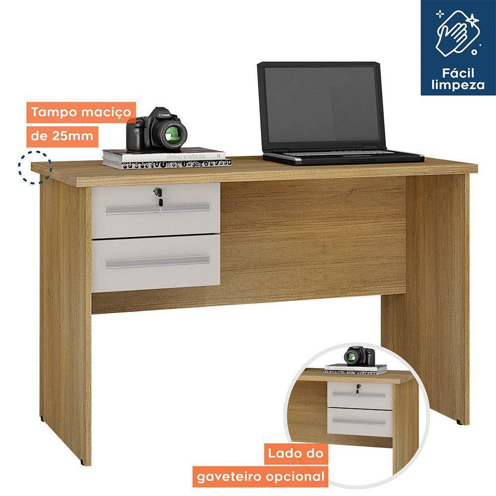 Mesa Para Computador 2 Gavetas Byte Valdemóveis Off White/cinamomo - 6