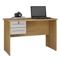Mesa Para Computador 2 Gavetas Byte Valdemóveis Off White/cinamomo - 3
