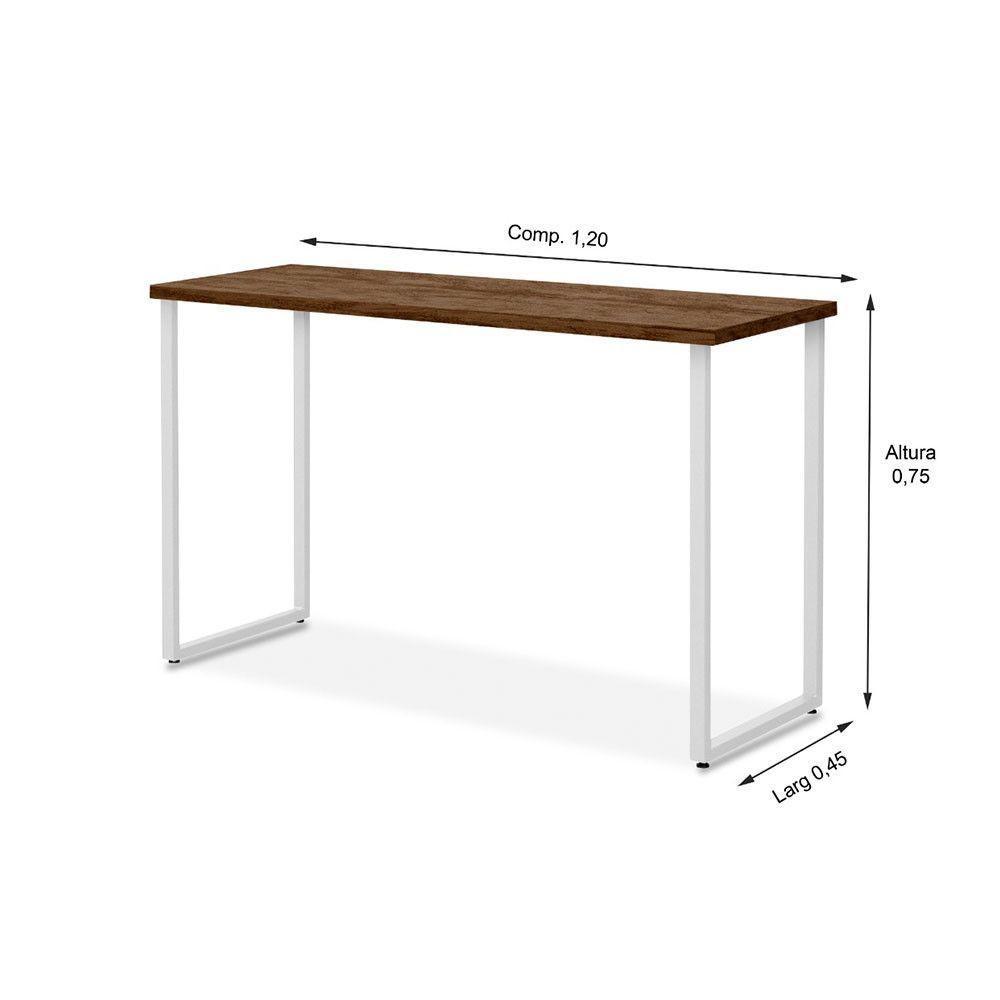 Escrivaninha Office 1,20 Klm Móveis Amadeirado Com Branco - 2