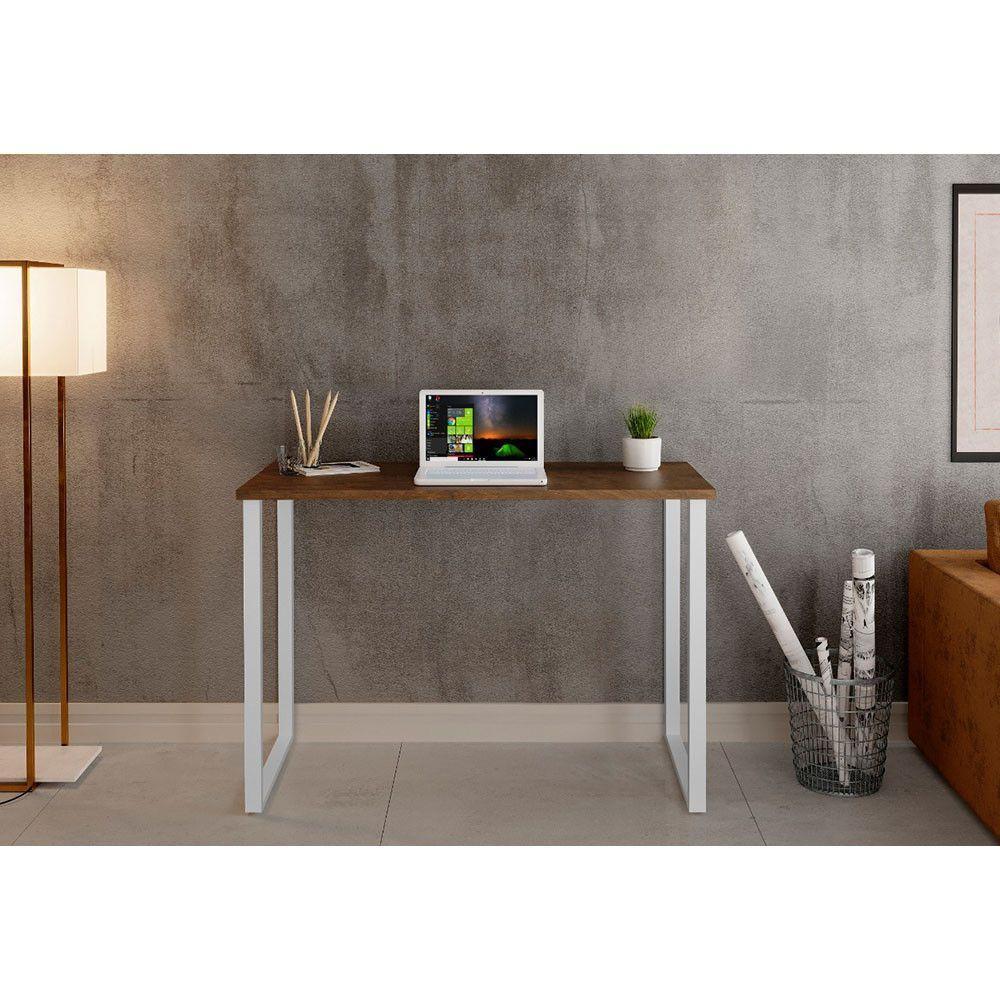 Escrivaninha Office 1,20 Klm Móveis Amadeirado Com Branco - 3