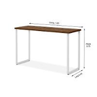 Escrivaninha Office 1,20 Klm Móveis Amadeirado Com Branco - 2