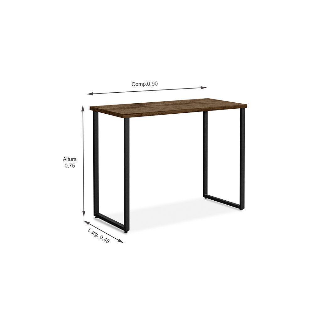Escrivaninha Office 0,90 Klm Móveis Amadeirado Com Preto - 2