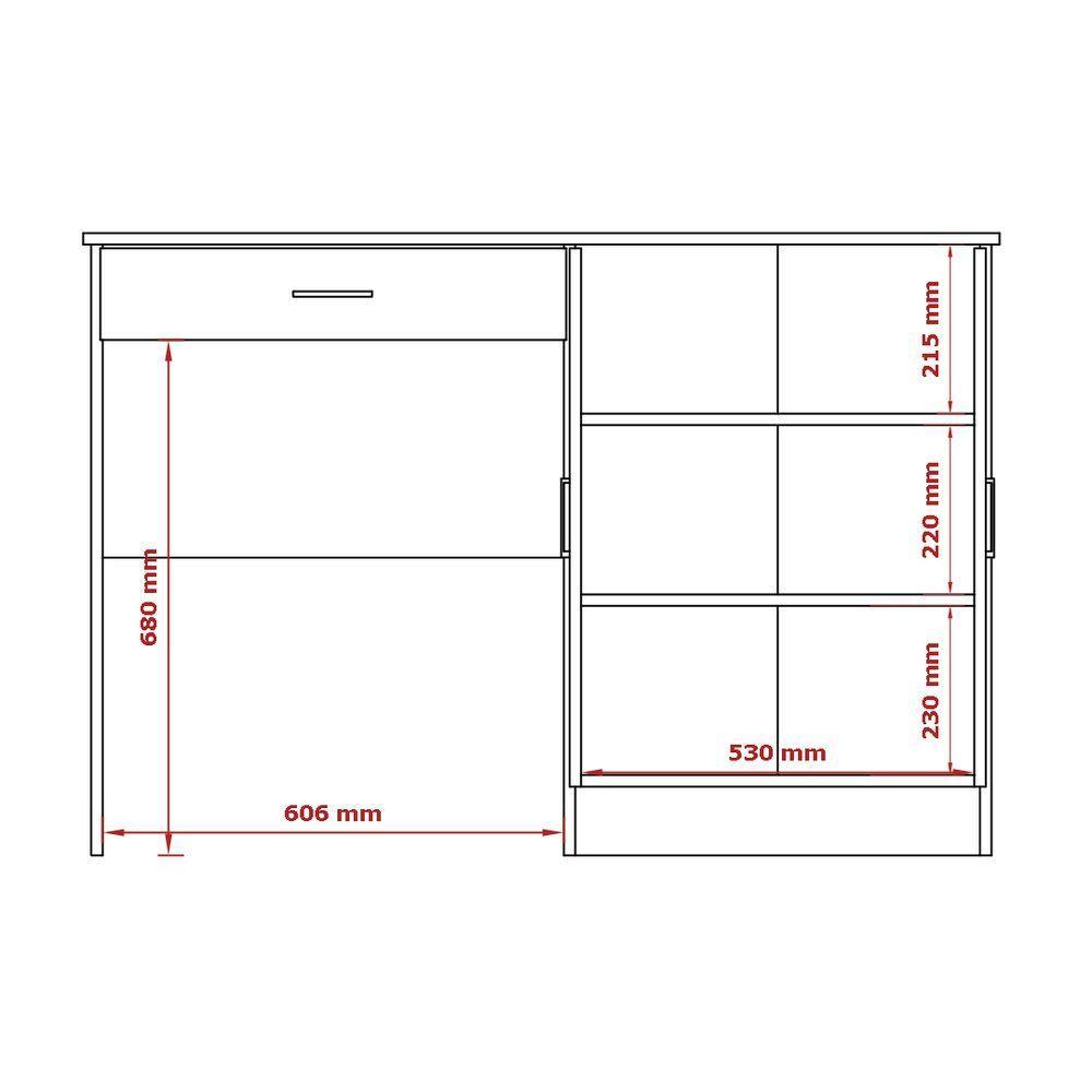 Mesa Computador Com Portas E Gavetas Space Branco - 8