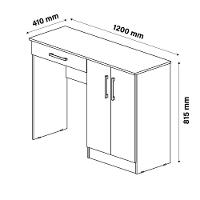 Mesa Computador Com Portas E Gavetas Space Branco