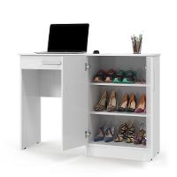 Mesa Computador Com Portas E Gavetas Space Branco - 7