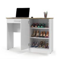 Mesa Computador Com Portas E Gavetas Space Branco nature - 6