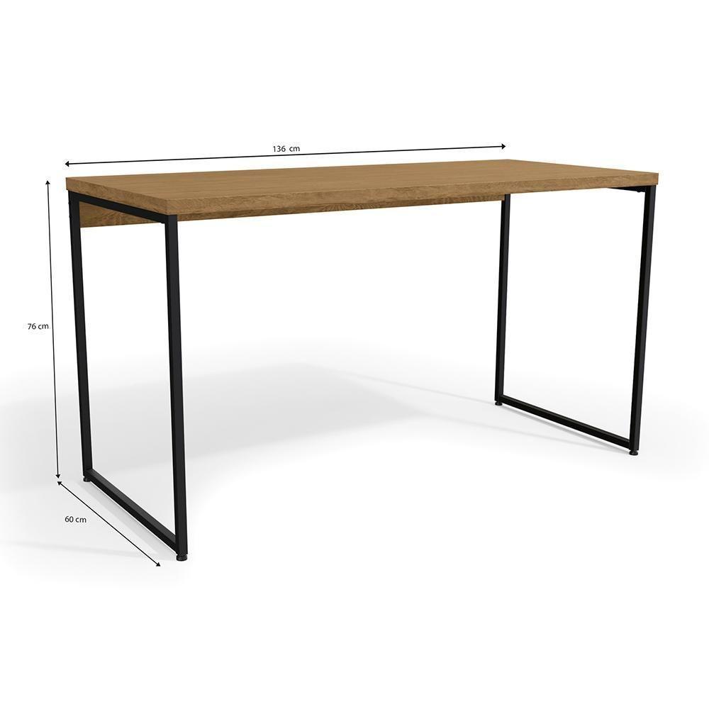 Mesa De Escritório Escrivaninha Industrial Freijó 1,36m - 2