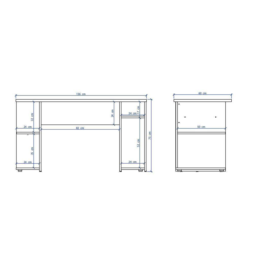 Mesa Para Computador Gamer E Painel Para Tv Até 55 Polegadas Preto Carraro - 6