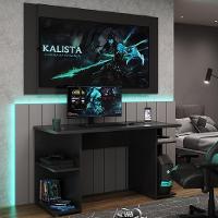 Mesa Para Computador Gamer E Painel Para Tv Até 55 Polegadas Preto Carraro - 2