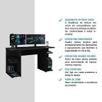 Mesa Para Computador Gamer E Painel Para Tv Até 55 Polegadas Preto Carraro - 8