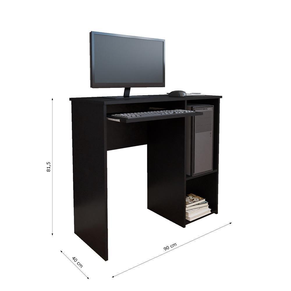 Mesa Para Computador Denali Com Suporte Para Teclado Preto - 2