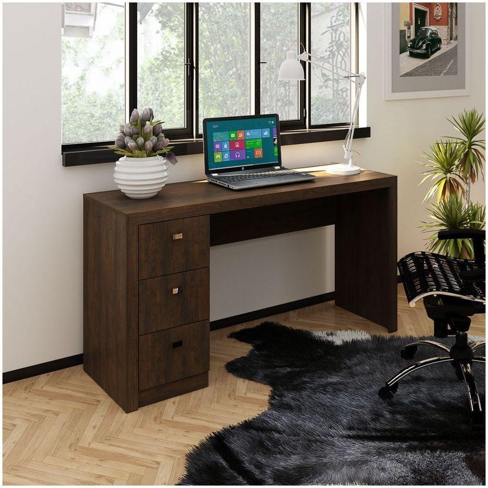 Mesa Para Computador 3 Gavetas Me4102 Rústico - 5