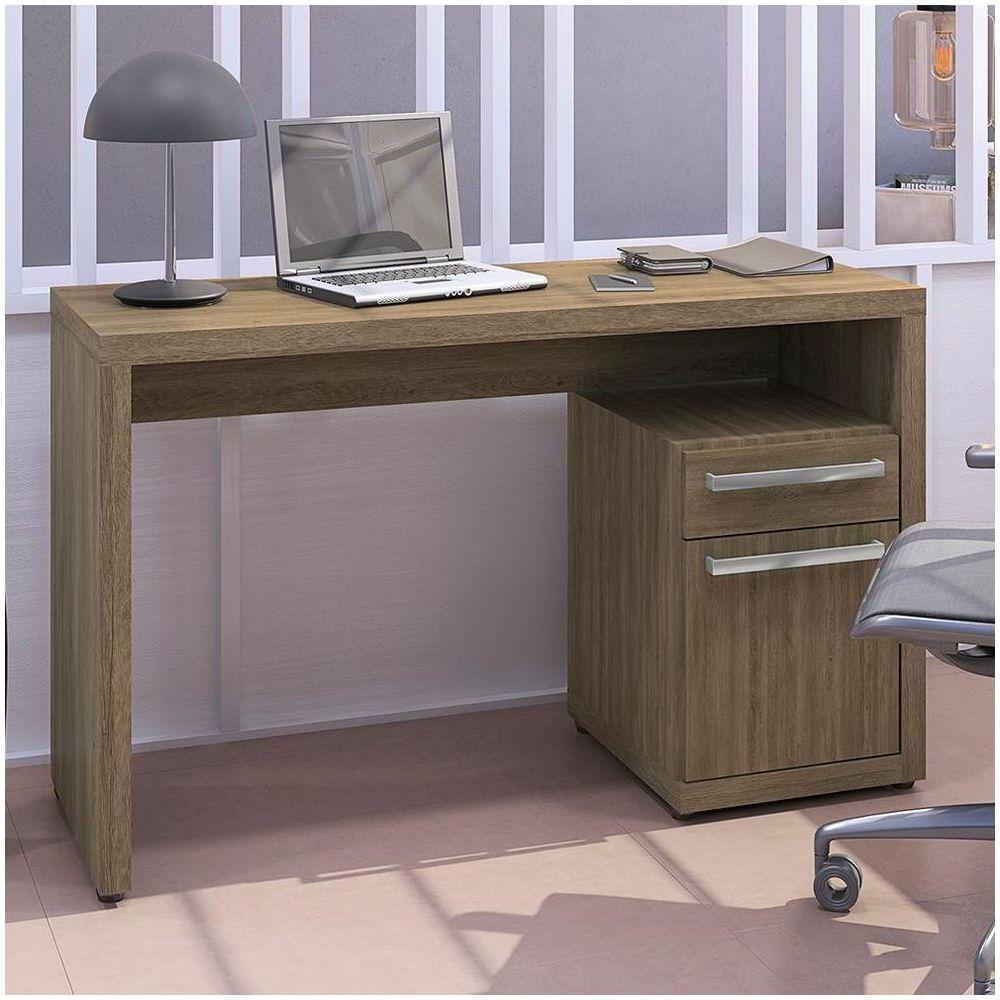 Mesa De Escritório Escrivaninha 1 Gaveta 1 Porta Nogal 1,20m - 1