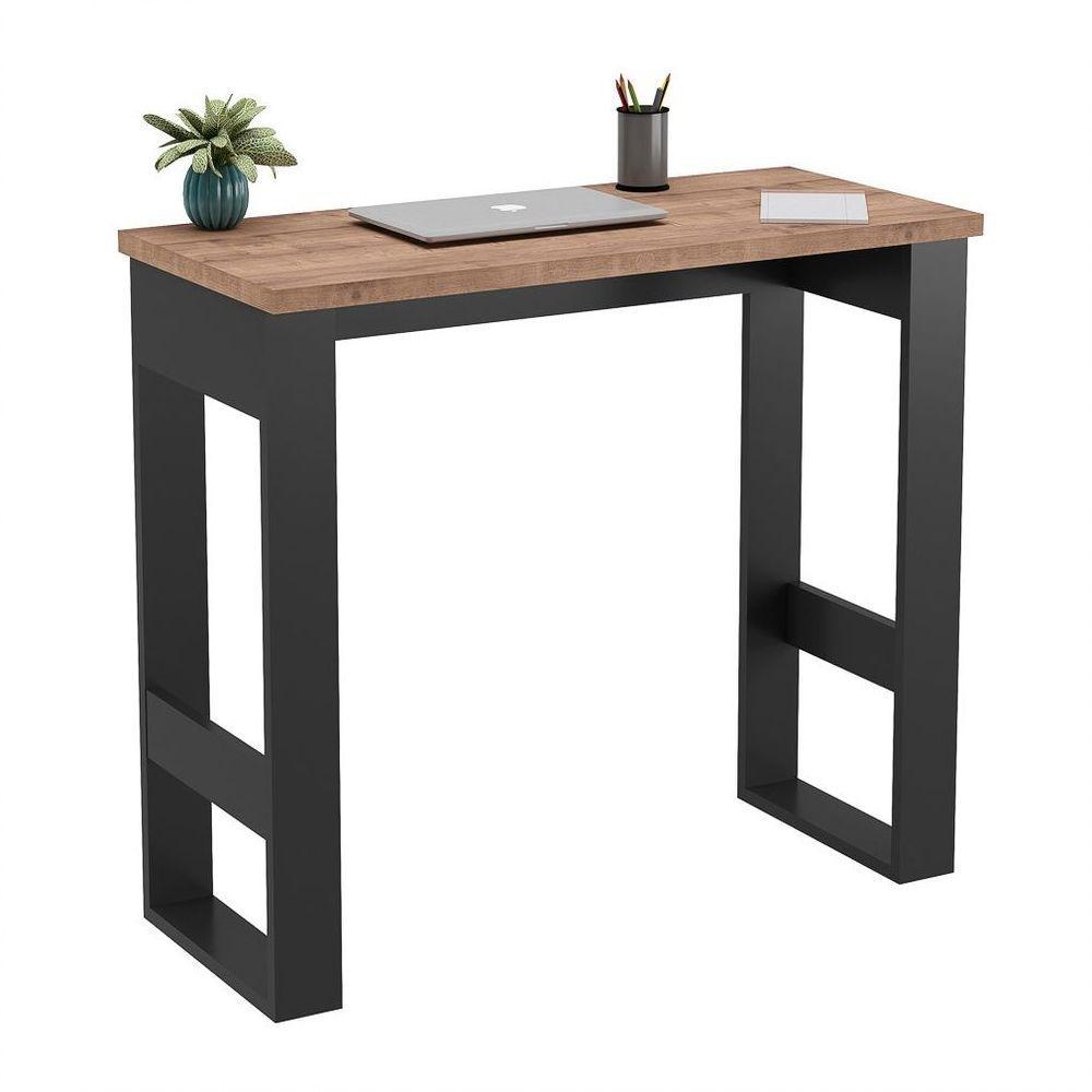 Mesa Para Computador Estilo Industrial 90Cm Chess F04 Preto/Solanum - Mpozenato - 1