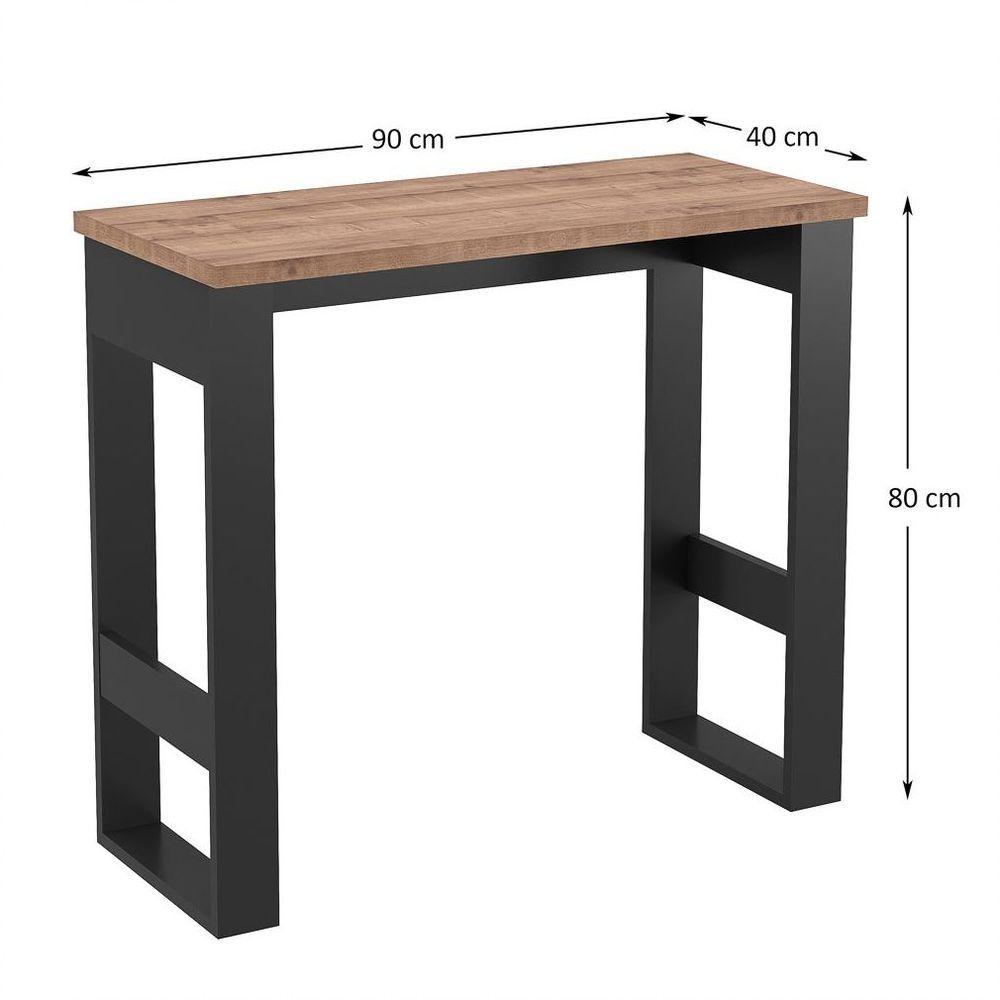 Mesa Para Computador Estilo Industrial 90Cm Chess F04 Preto/Solanum - Mpozenato - 2