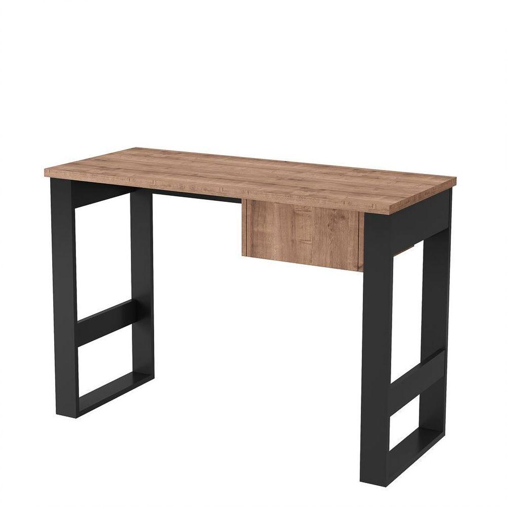 Mesa Para Computador Estilo Industrial Com Gaveta Chess F04 Preto/solanum - Mpozenato - 3